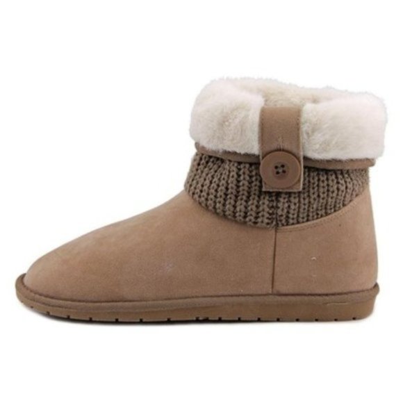 Womens Faux Suede Biege Faux fur Parvin Bootie - Picture 1 of 8